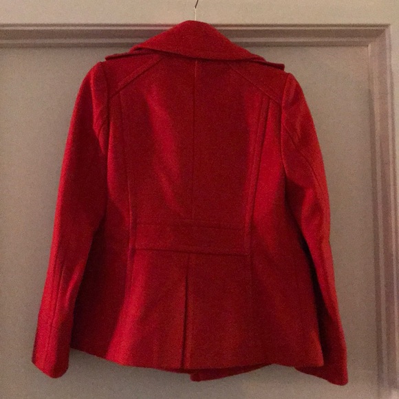 J Crew Red Pea Coat - Picture 2 of 5